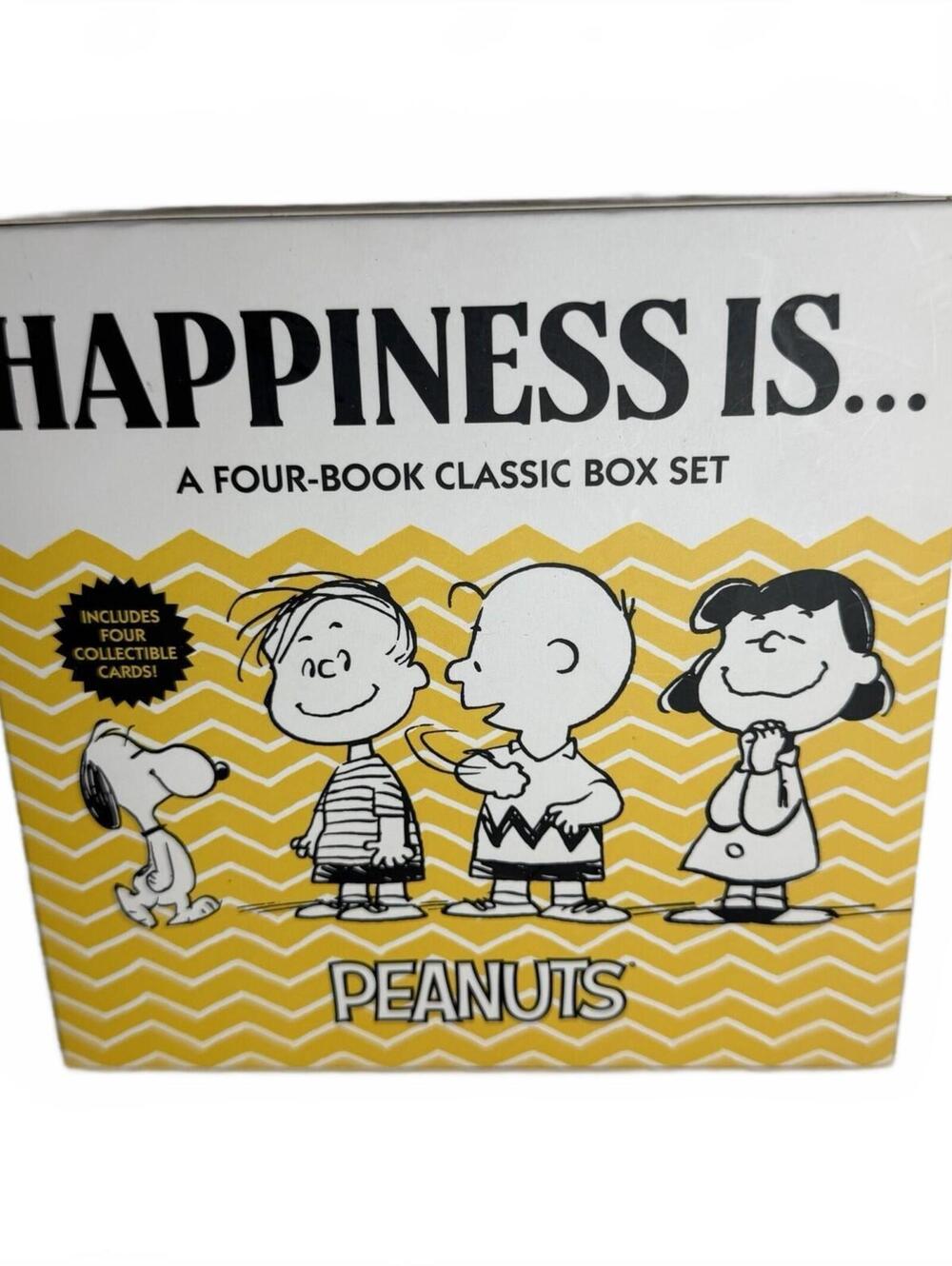 New Peanuts Happiness Is A Four-Book Classic Box Set With 4 Collectible Cards